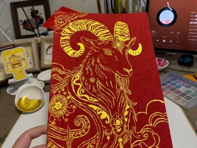 Year of the Goat Gilt Print
