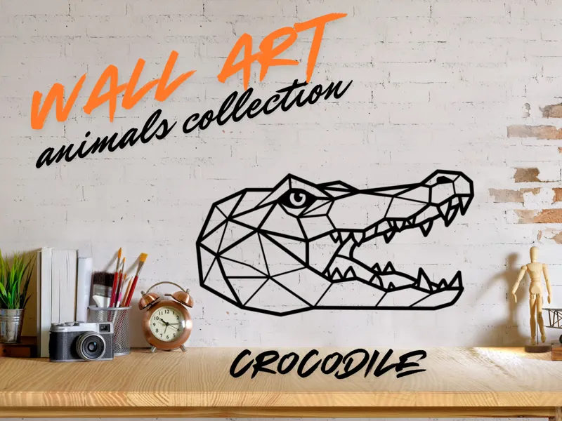 Geometric Wall Art -Animals Collection -Crocodile 