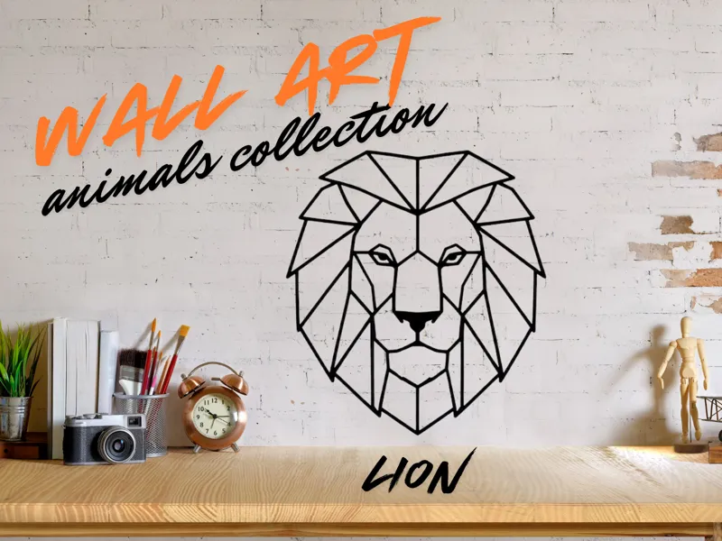 Geometric Wall Art - Animals Collection - Lion