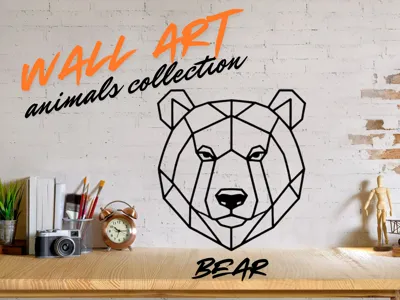 Geometric Wall Art - Animals Collection - Bear