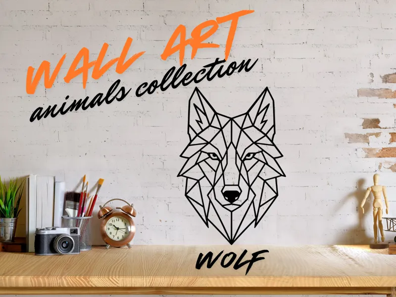 Geometric Wall Art - Animals Collection - Wolf