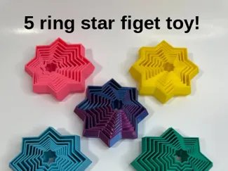Print in place 5 ring star figet toy