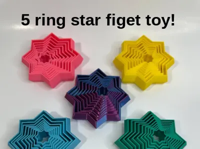 Print in place 5 ring star figet toy
