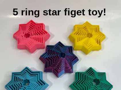 Print in place 5 ring star figet toy
