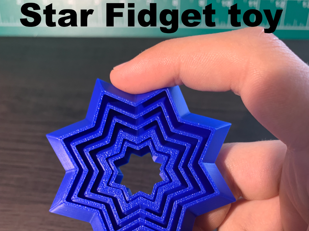 Print in place 5 ring star figet toy