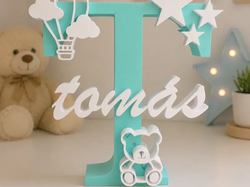Letter T Nursery name sign 