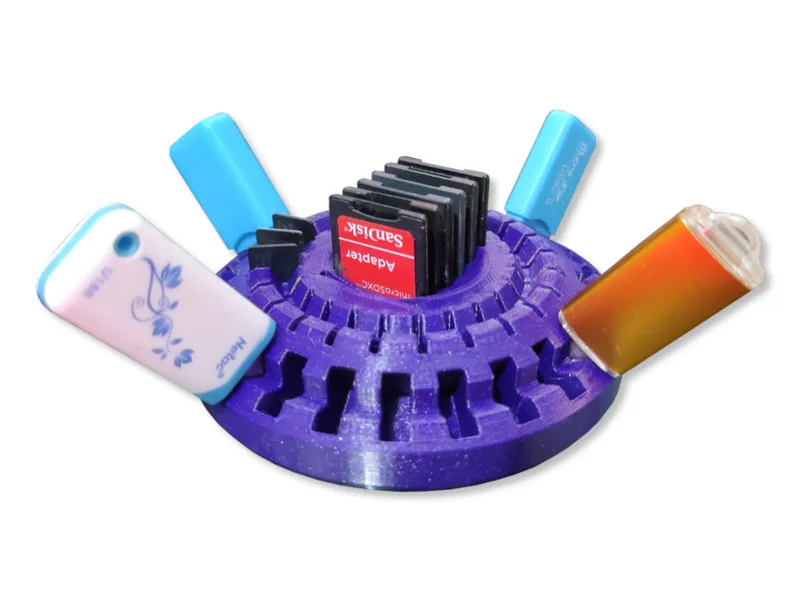 USB SD Card MicroSD Holder Desk Organizer