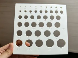 孔径校准测试板 2–25mm（0.5mm 间隔）___五金零件开孔万能参照板