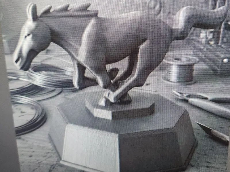 Mustang Logo statue