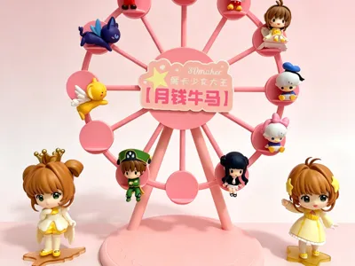 【Monthly Salary Drudgery】Ferris Wheel Shaped Cute Figure Mystery Box Display Stand (LOGO not included, non-rotatable)