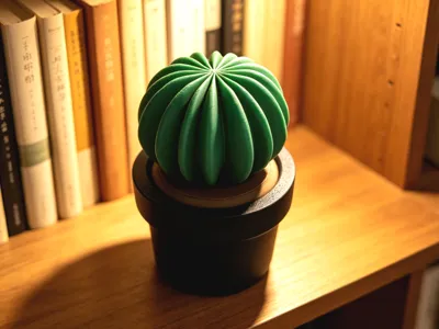 Spherical cactus plant, multi-part, no AMS