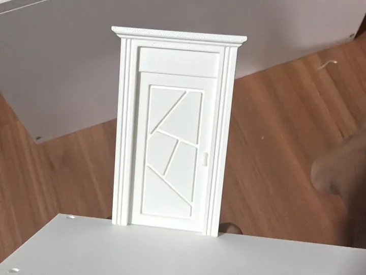 Wall corner stairs stand with door