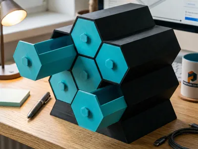 Modular Honeycomb Desktop Organizer