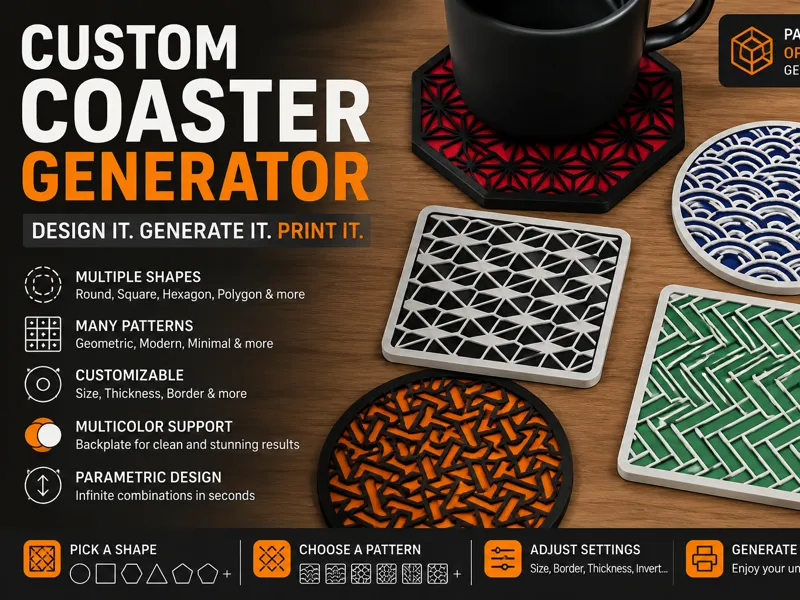 Parametric Coaster Generator (pattern/shape edit)