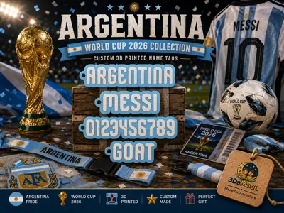 Argentina WorldCup Jersey Font nameTag keychain