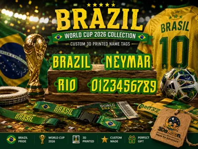 Brazil 2026 WorldCup Jersey Font nameTag keychain