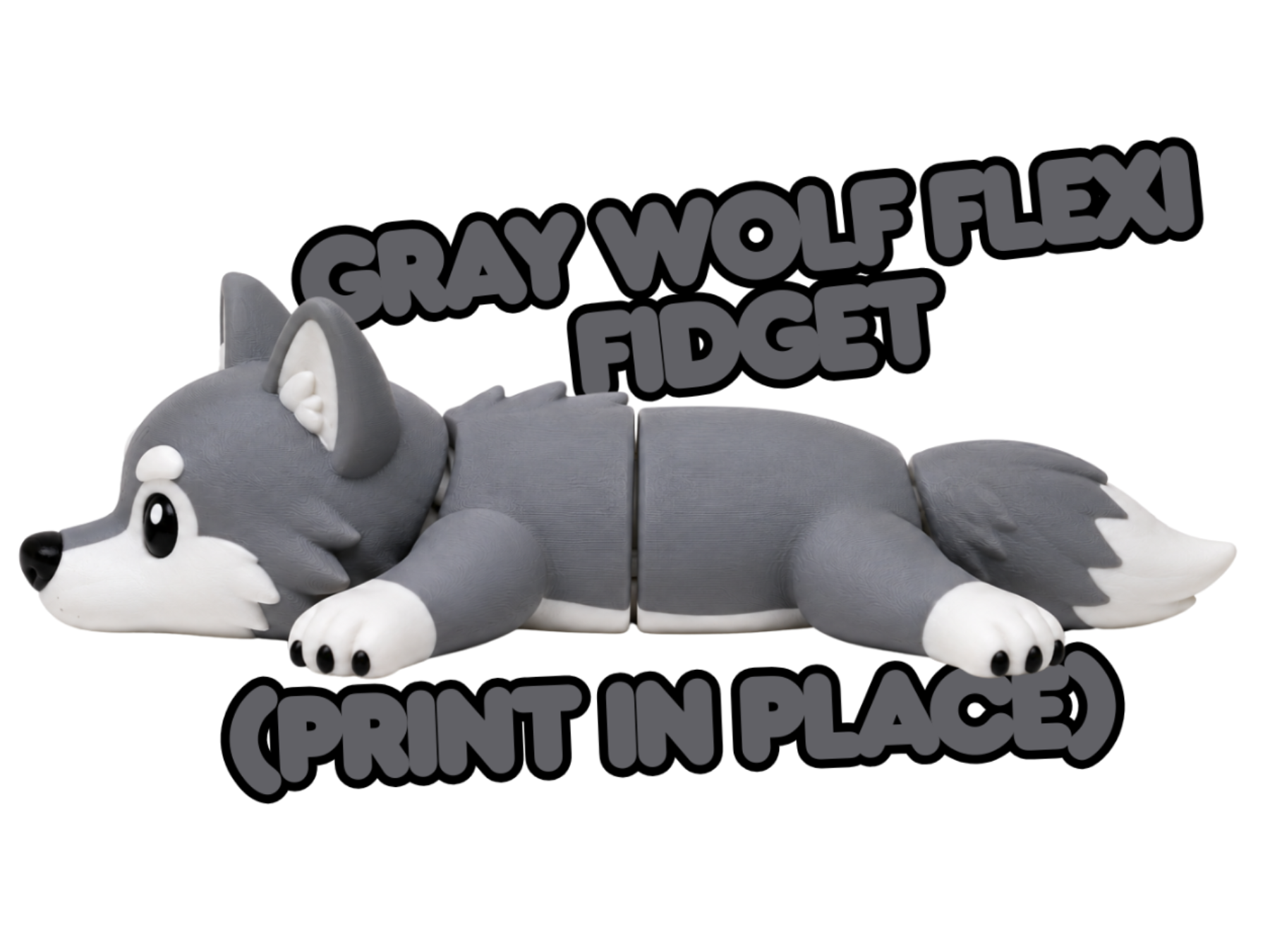 Gray Wolf Flexi Toy (Print in place
