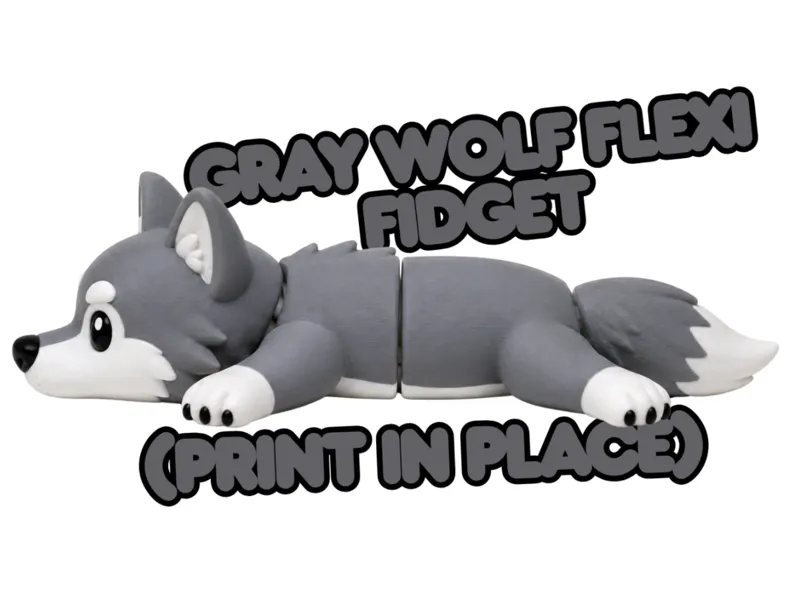Gray Wolf Flexi Toy (Print in place