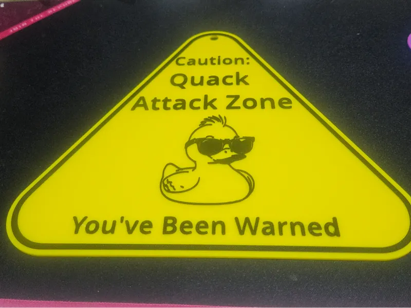 Quack Attack sign Ducks