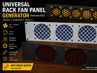 Universal Rack Fan Panel Generator (Parametric)