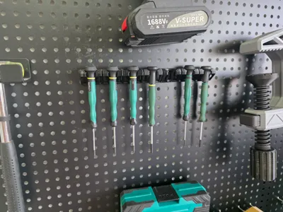 SATA Precision Screwdriver Holder Modular Round Hole Pegboard Holder (6x16)