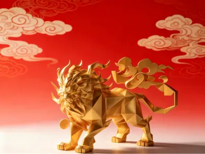 Low-Poly Divine Golden Hou: Wind Strider