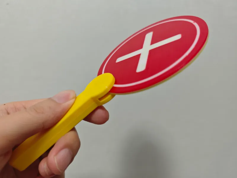 粗壮手柄对错打分牌