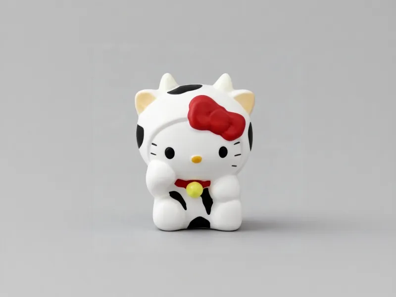 可爱生肖午牛kitty猫小摆件-女童涂色玩具礼物