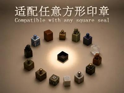 Customizable parametric square stamp lid (can also be used as a square storage box or other lids)