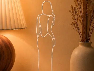Elegant Female Line Art Decor