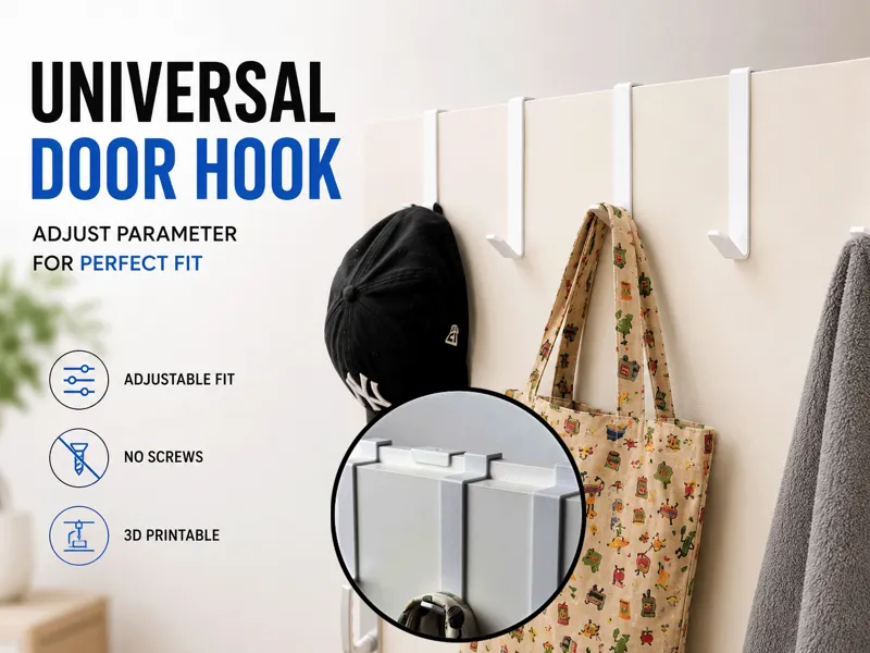 Customizable Inside Door Hook | Parametric