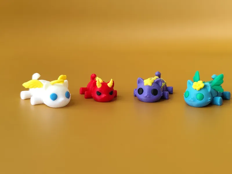 Cute Flexi Fantasy Cats Angel, Devil, Star & Fairy