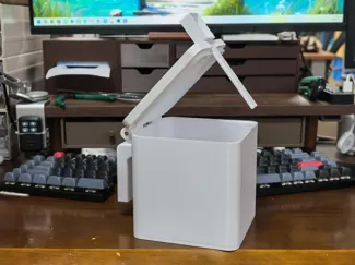 带勺翻盖方形收纳盒 内空尺寸120×120×119mm 厨房调料干货桌面杂物储物盒