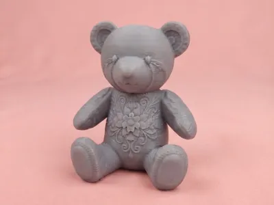 Teddy bear with three-dimensional decorations