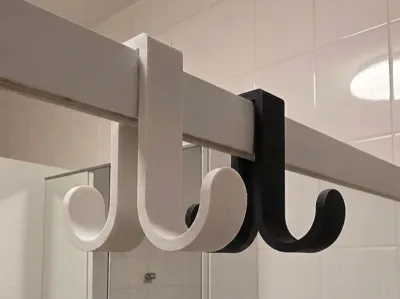 Parametric Double‑Sided Shower Glass Hook