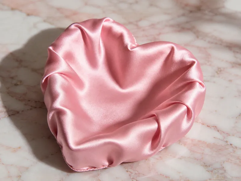 Pink Satin Heart Jewelry Box