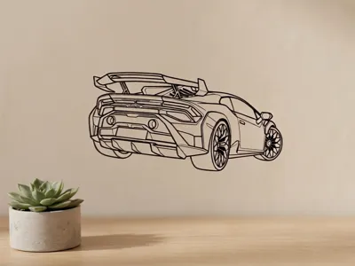 Wall Line Art Lamborghini Huracan SVJ rear trim