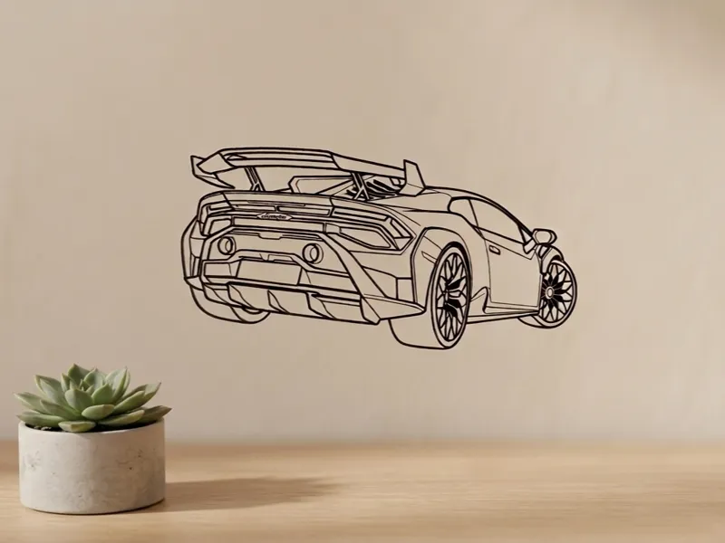 Wall Line Art Lamborghini Huracan SVJ trim back