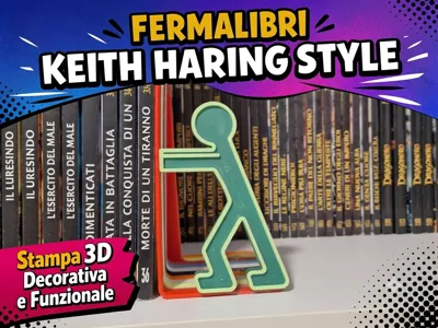 FERMALIBRI “KEITH HARING STYLE” THE PUSHER–BOOKEND