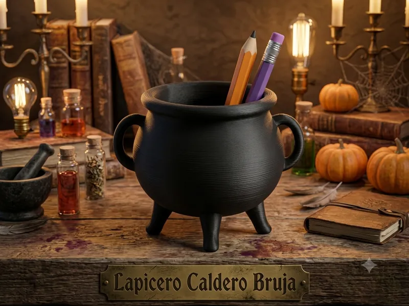 Caldero Bruja Lapicero Halloween 3D