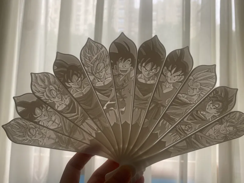 七龙珠 悟空 人物合集扇子 浮雕 折扇 日漫