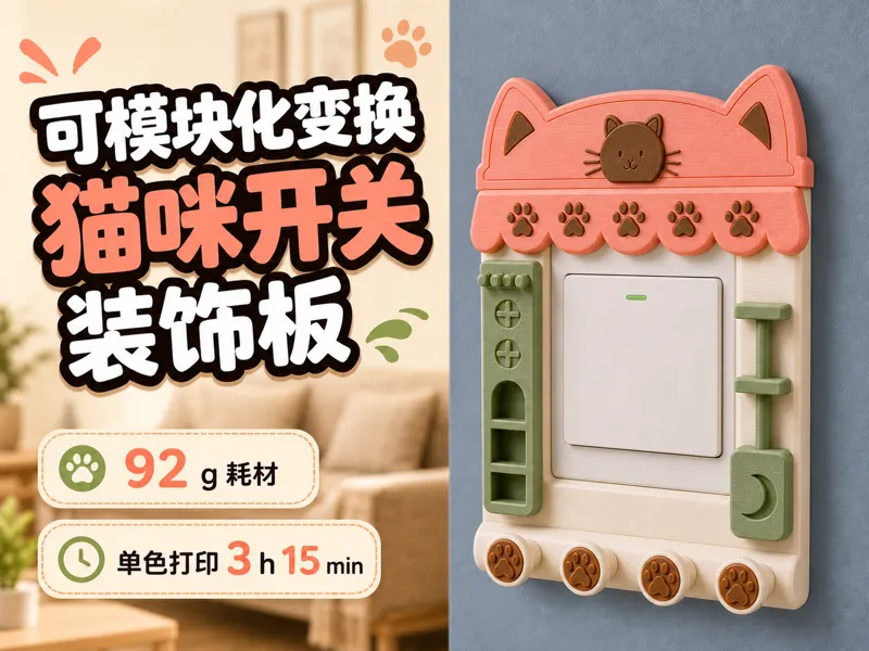 可模块化猫咪主题开关装饰板