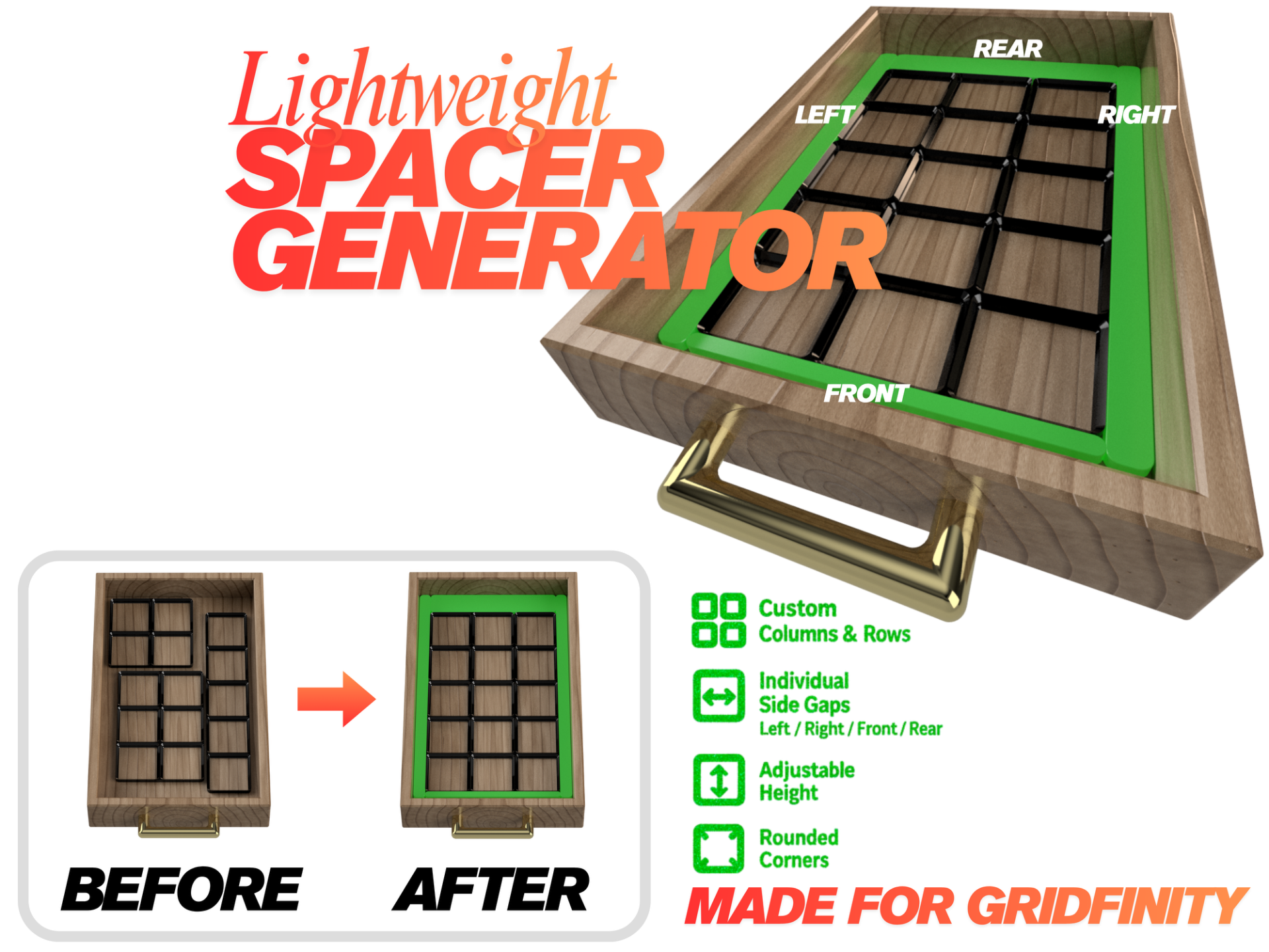 Spacer Generator for Gridfinity