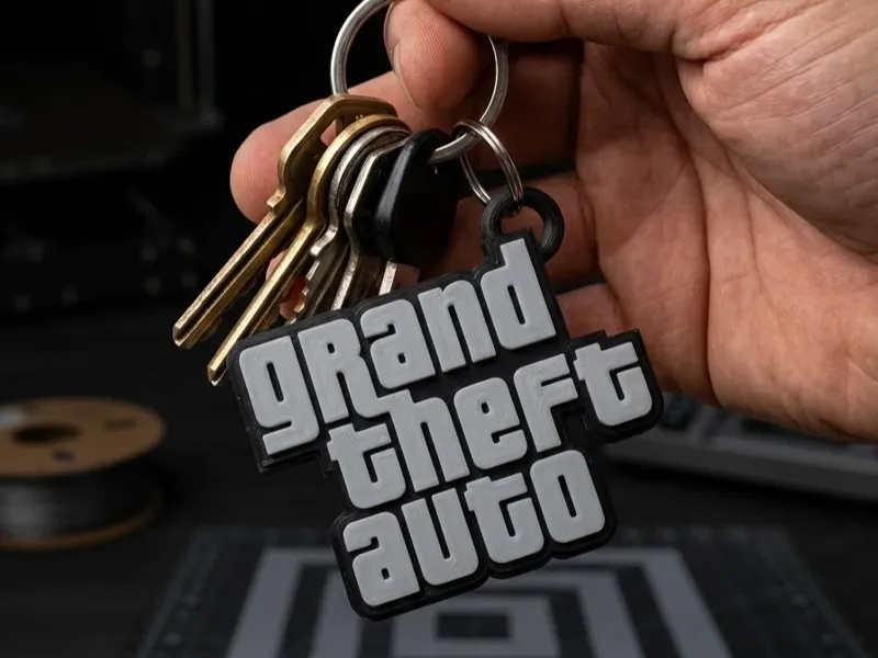 GTA / Grand Theft Auto Iconic Font Keychain