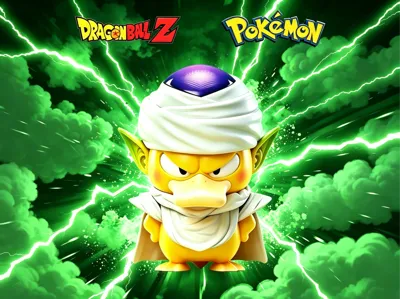 Pokémon Psyduck crossover Dragon Ball Piccolo Demon King Piccolo, fully segmented, no AMS needed, includes multi-color version, finished product approx 12cm