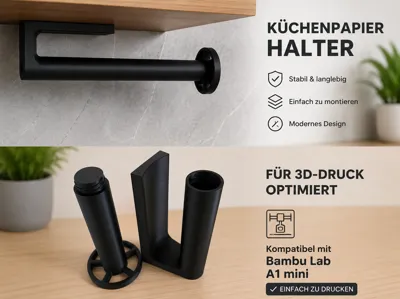 Modern Under Cabinet Paper Towel Holder