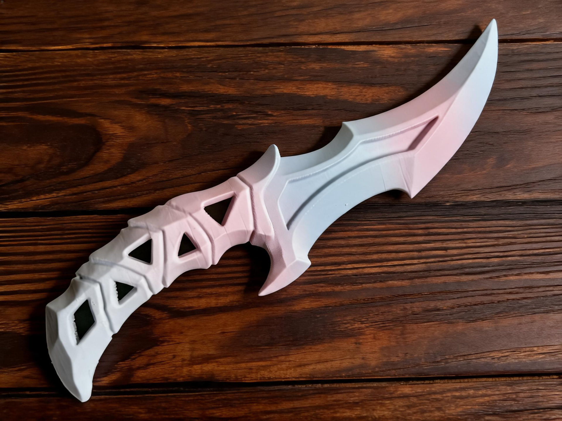 Pink-Blue Gradient Nebula Soul Hunting Claw Dagger