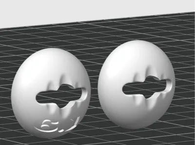 BJD neck clip - Boolean version with a central hole - Resizable