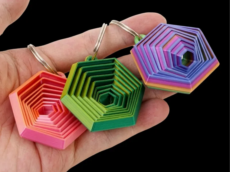 Hexagon Fidget Toy Keychain