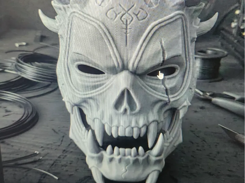 Demon Skull Mask with Horns